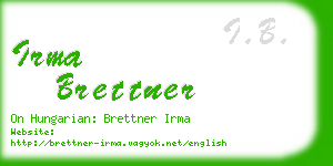 irma brettner business card